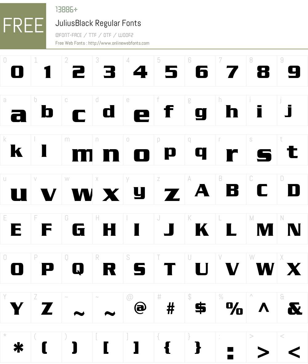 JuliusBlack Font Screenshots