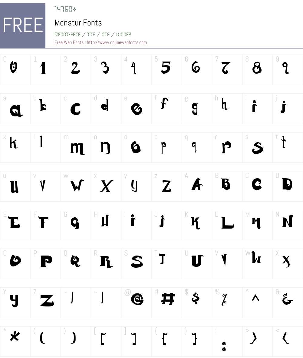 Monstur Font Screenshots