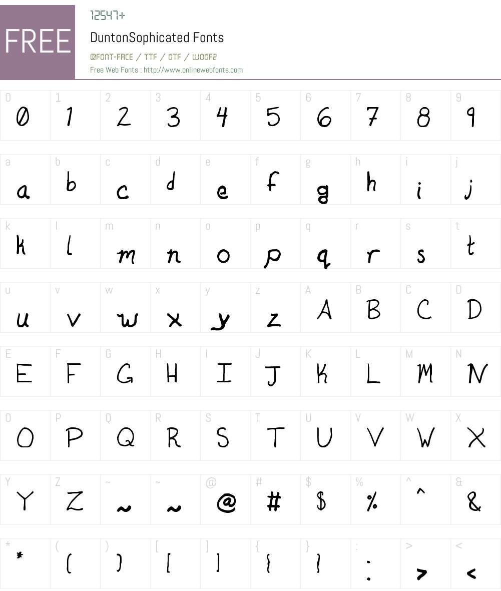 DuntonSophicated Font Screenshots