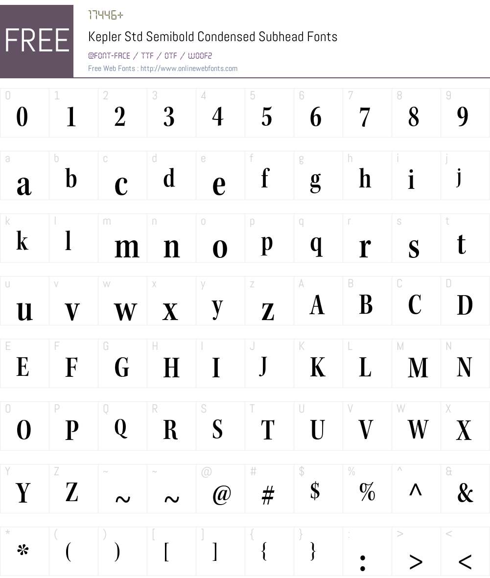 Kepler Std Font Screenshots