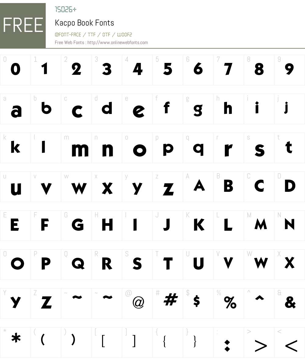 Kacpo Font Screenshots