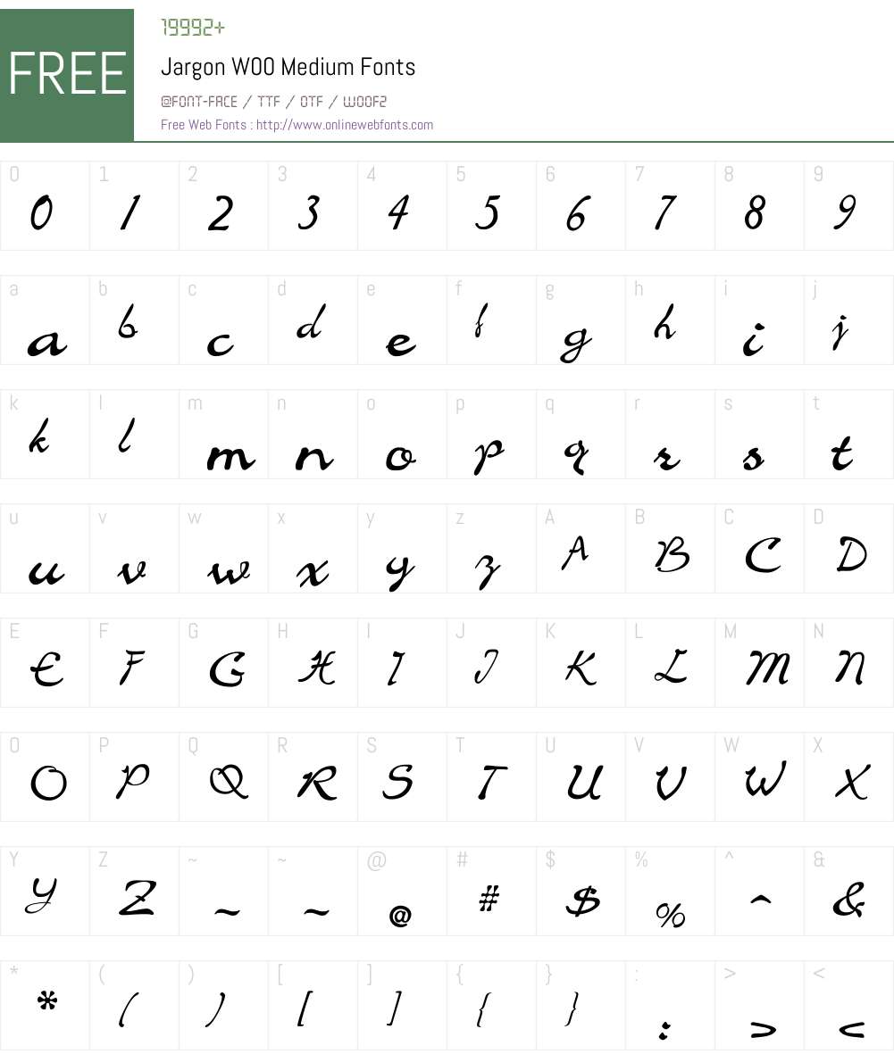 JargonW00-Medium Font Screenshots