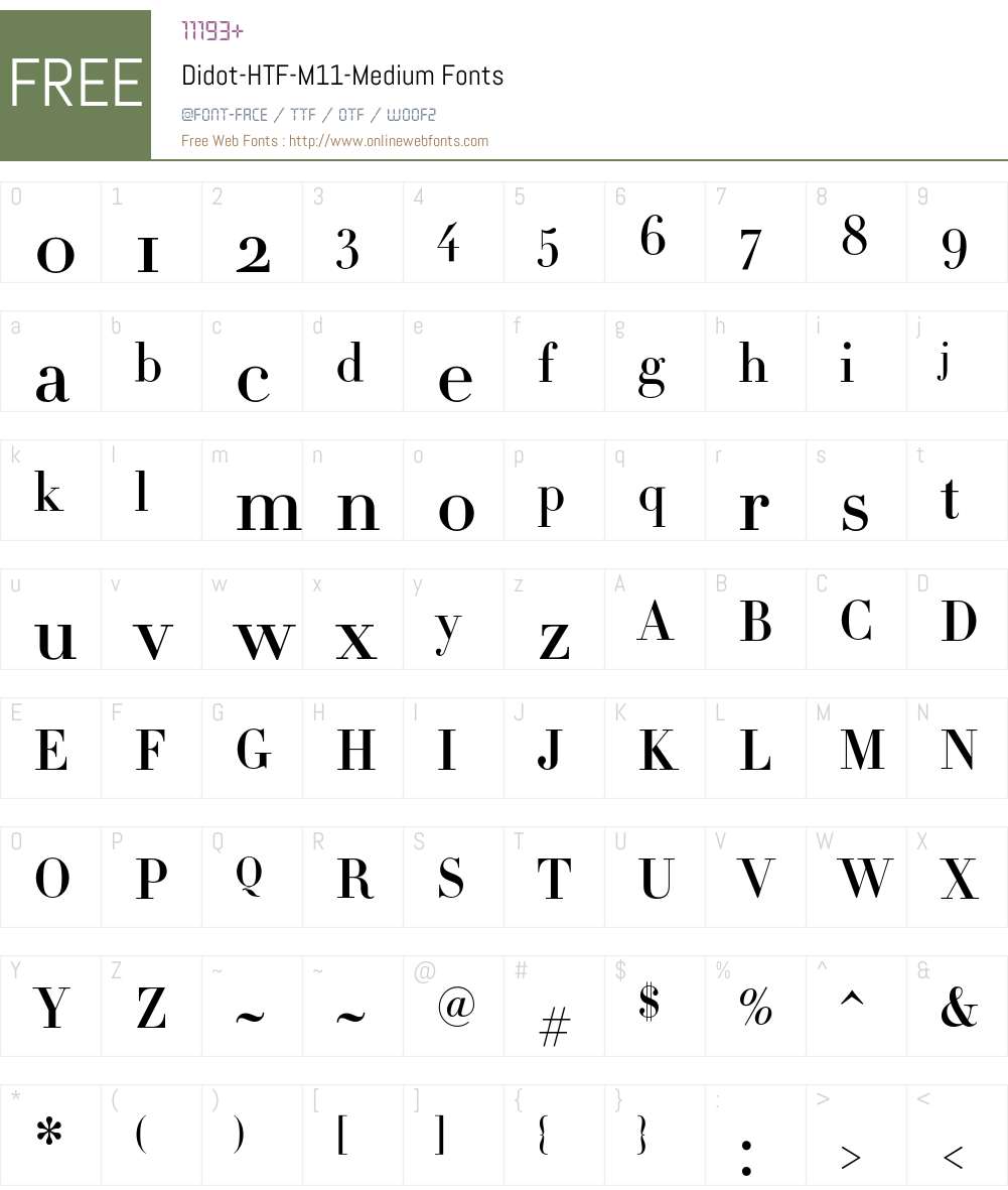 Didot Font Screenshots