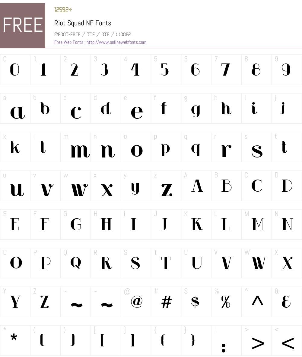 Riot Squad NF Font Screenshots