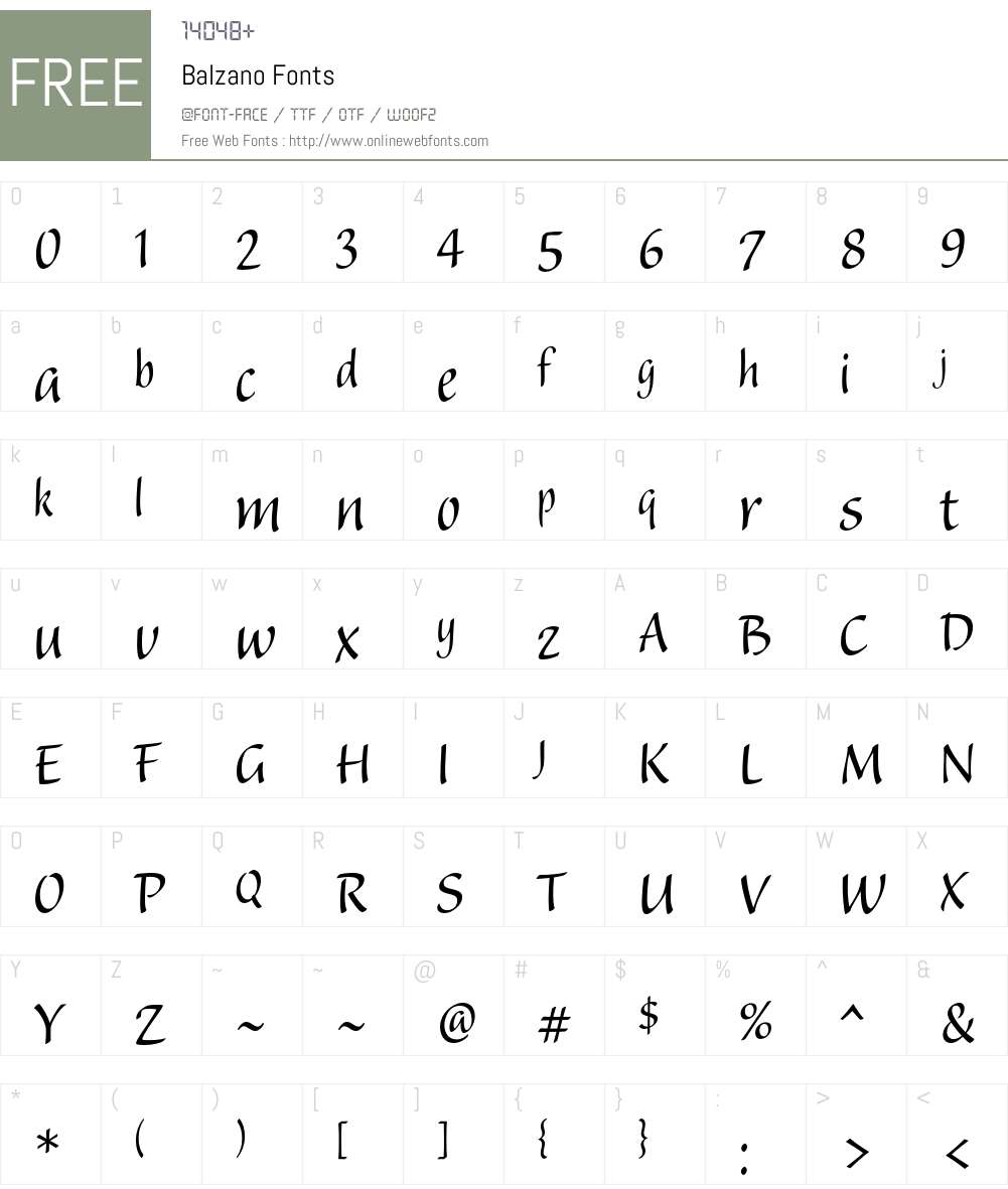 Balzano Font Screenshots