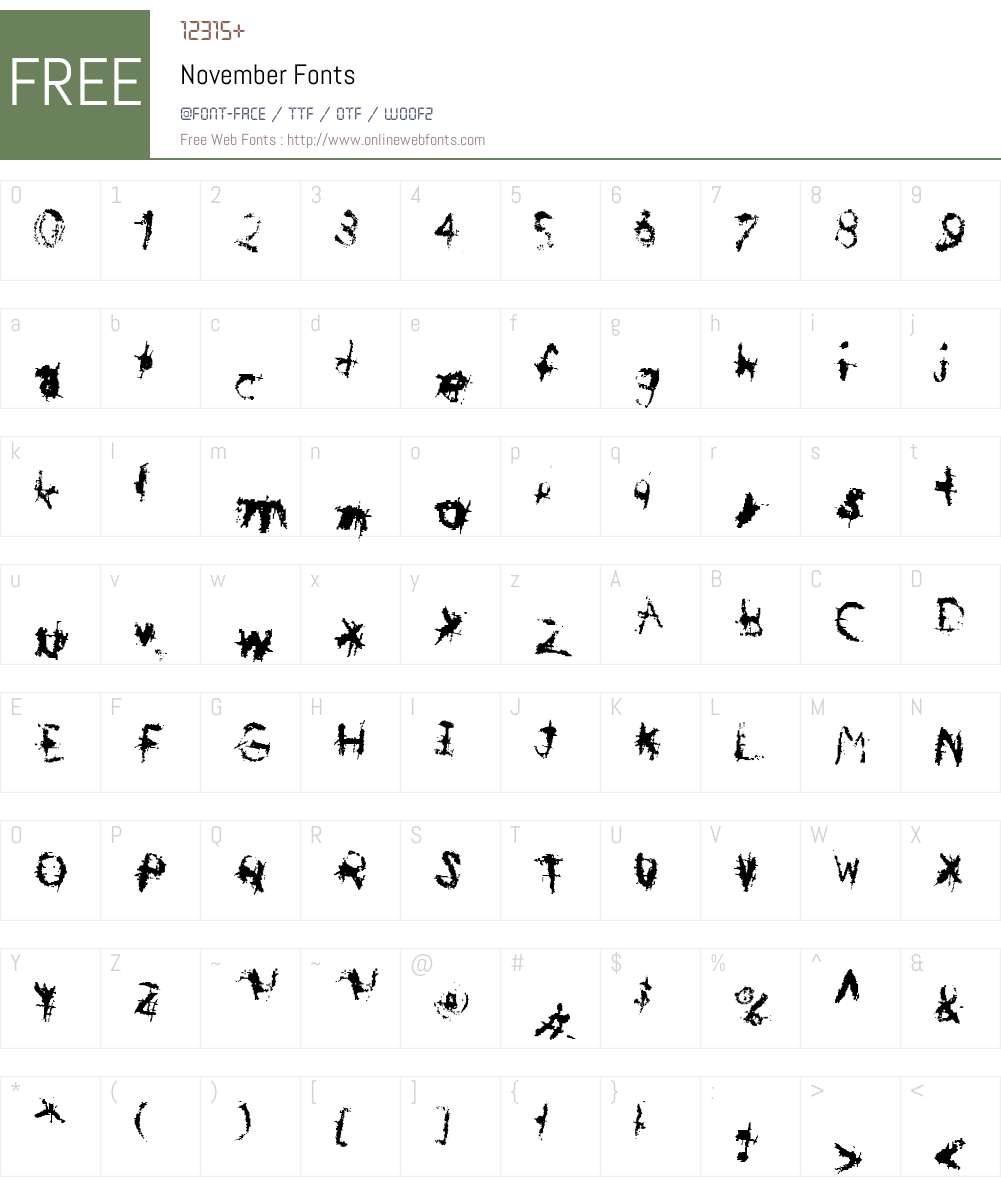 November Font Screenshots