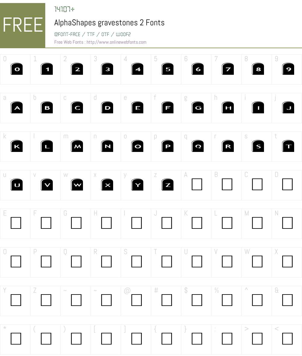 AlphaShapes gravestones 2 Font Screenshots