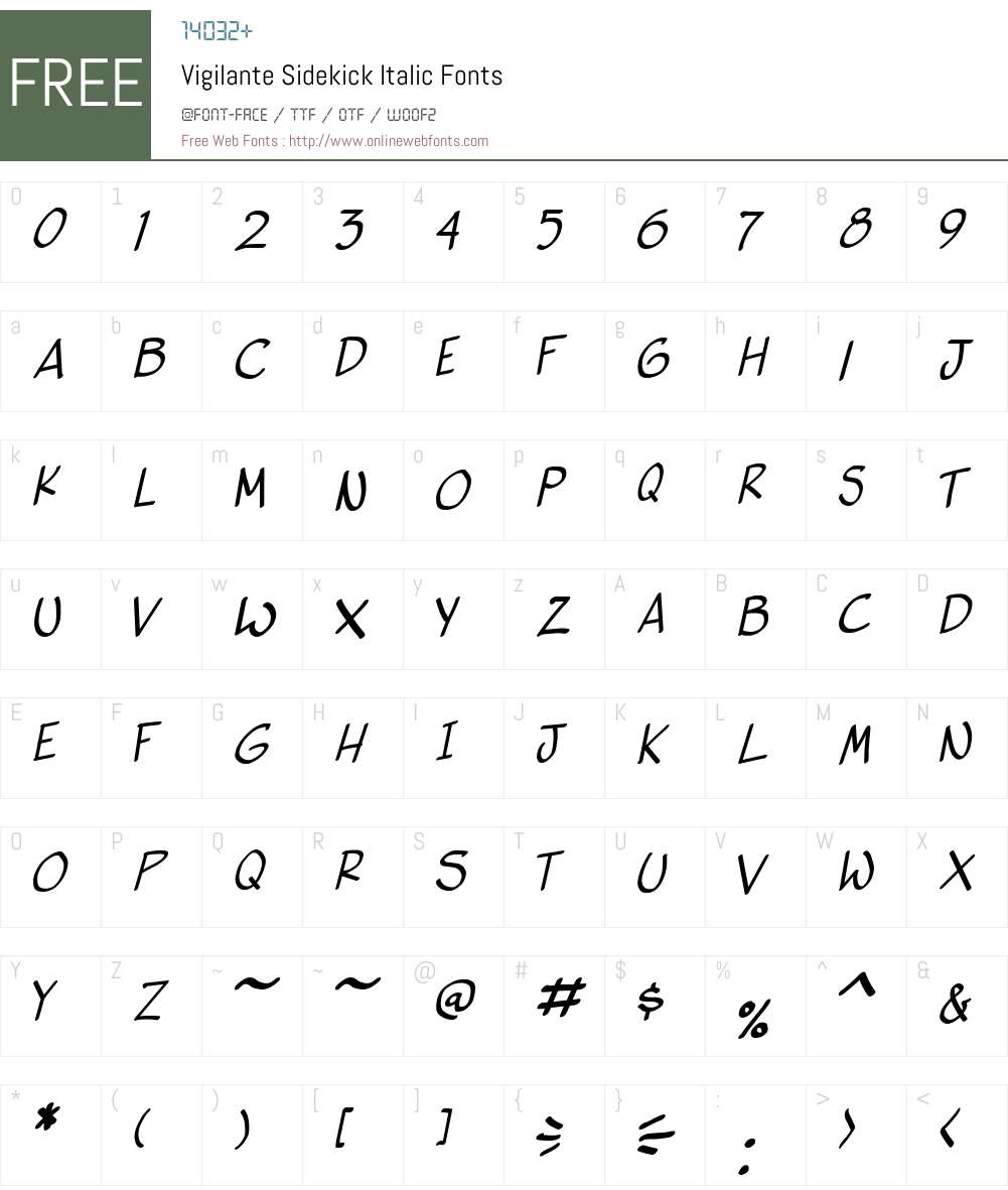 Vigilante Sidekick Font Screenshots
