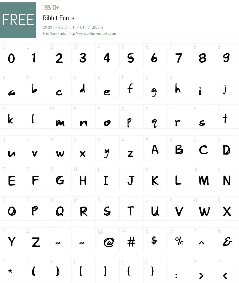 Ribbit Font Screenshots