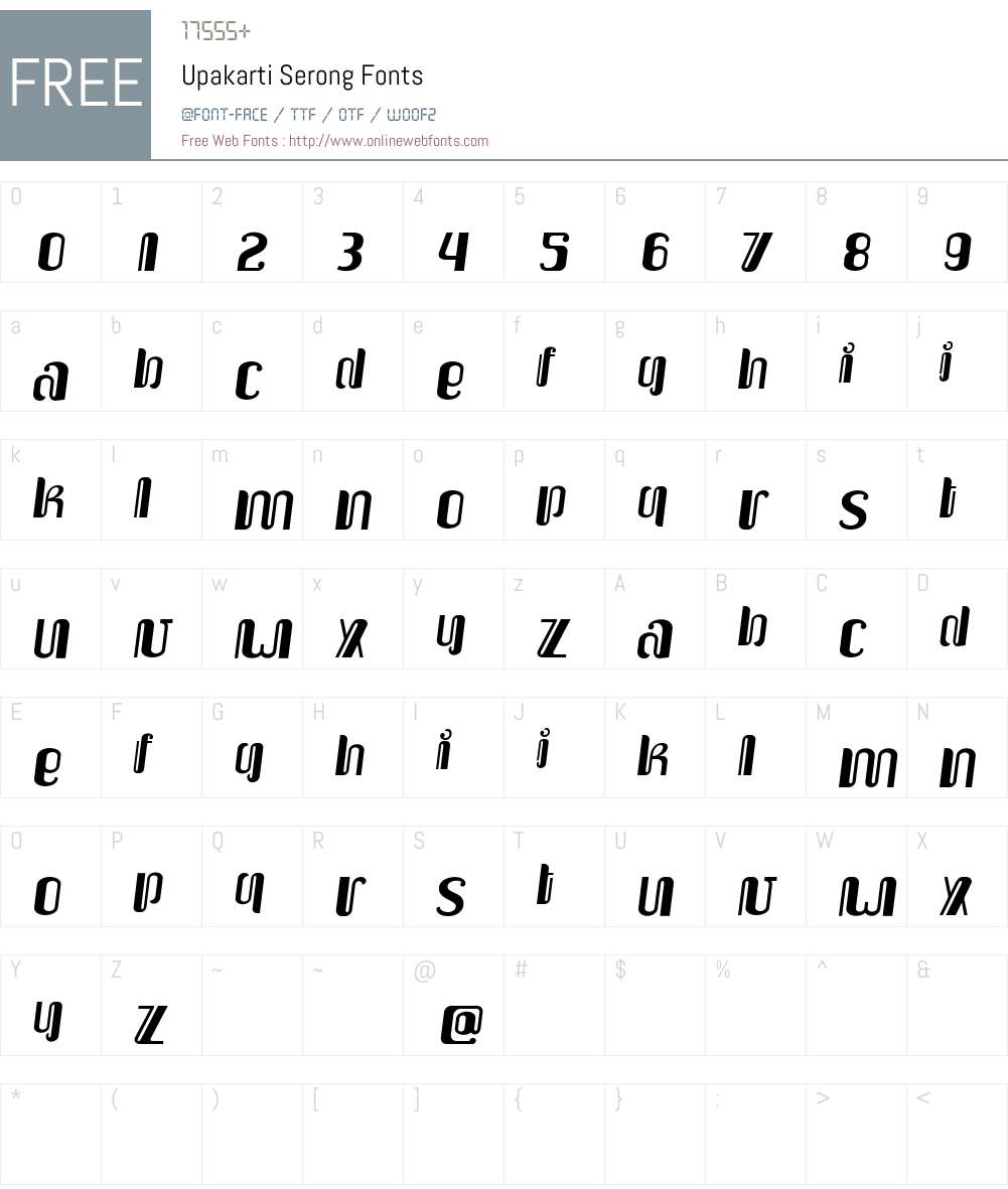 Upakarti Serong Font Screenshots