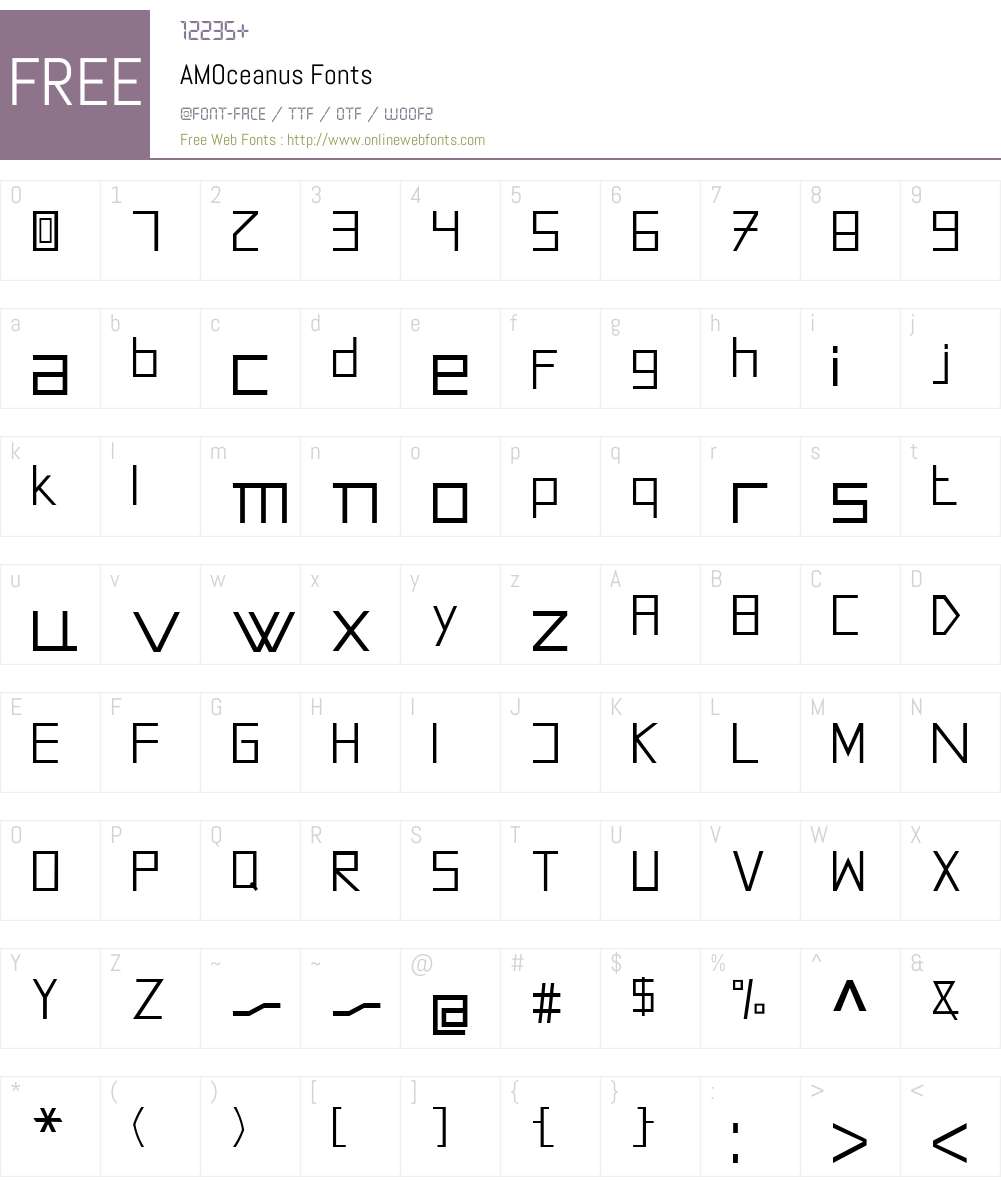 AMOceanus Font Screenshots
