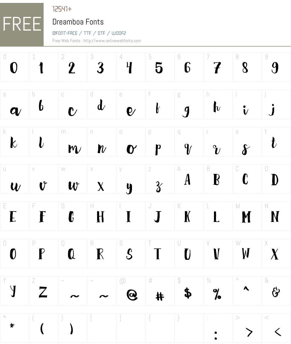Dreamboa Font Screenshots