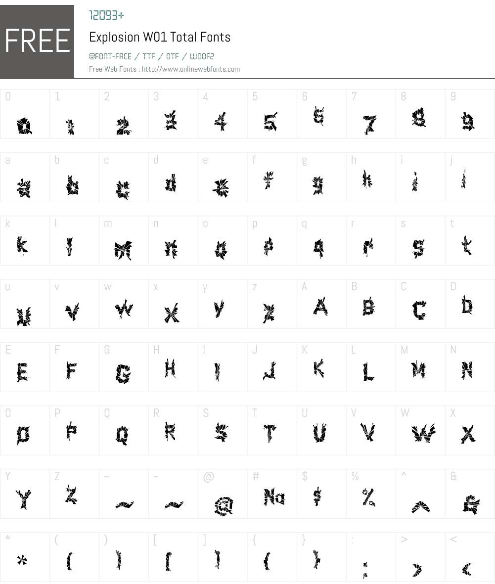 ExplosionW01-Total Font Screenshots