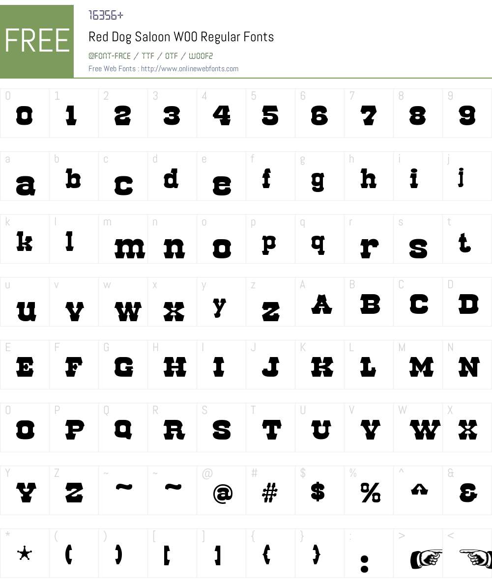 RedDogSaloonW00-Regular Font Screenshots