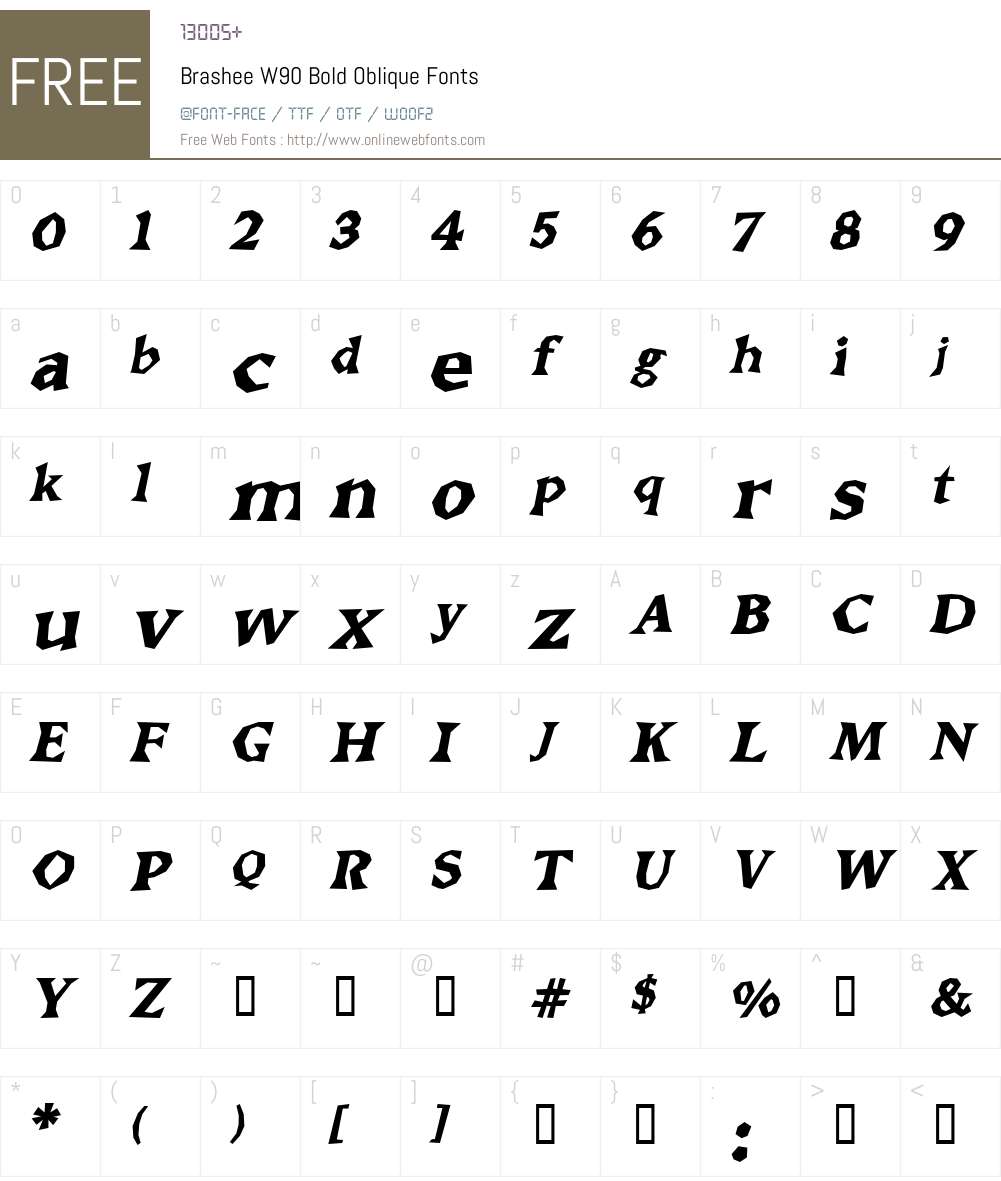 Brashee Font Screenshots