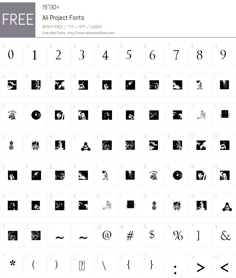 Ali Project Font Screenshots