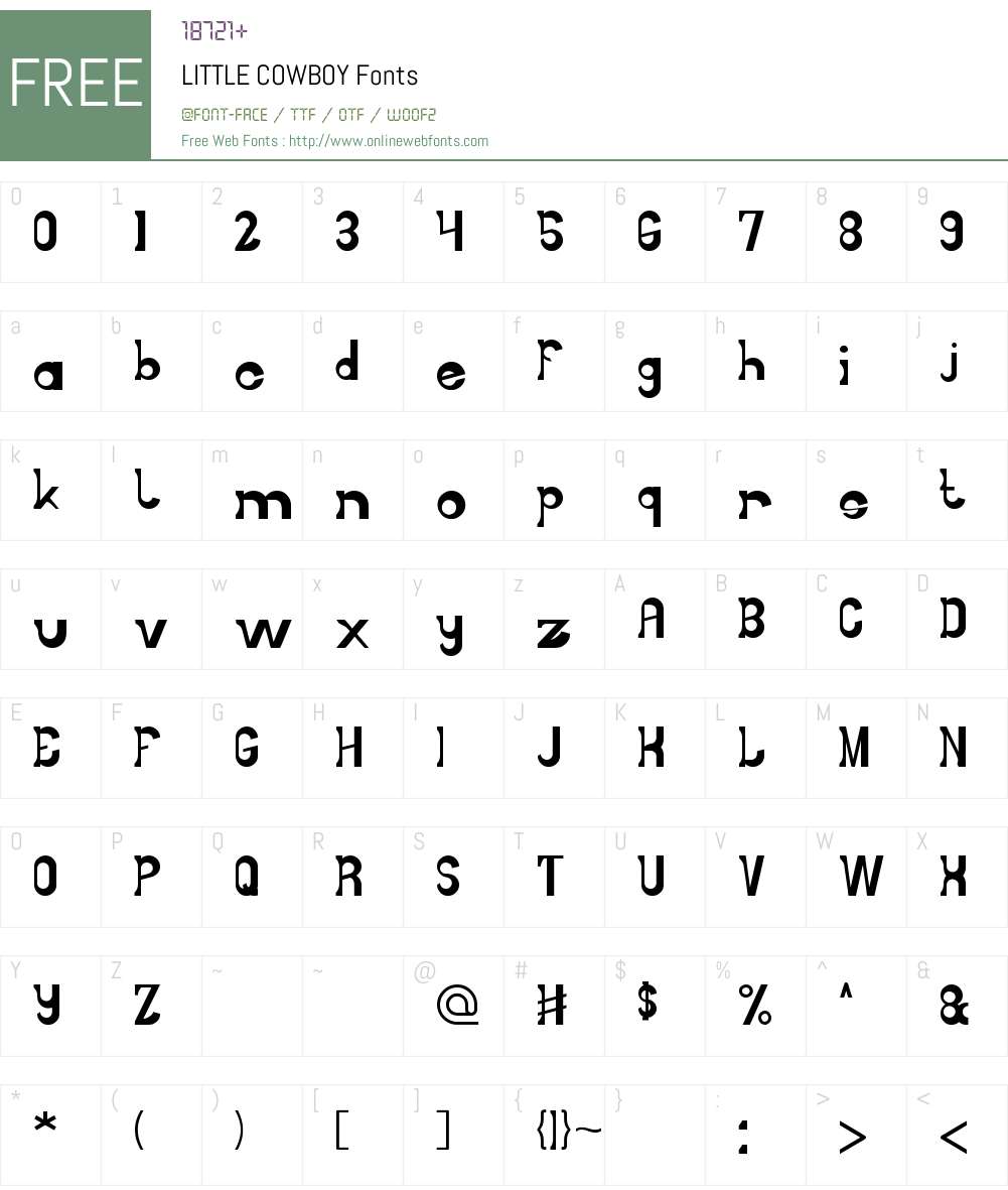 LITTLE COWBOY Font Screenshots