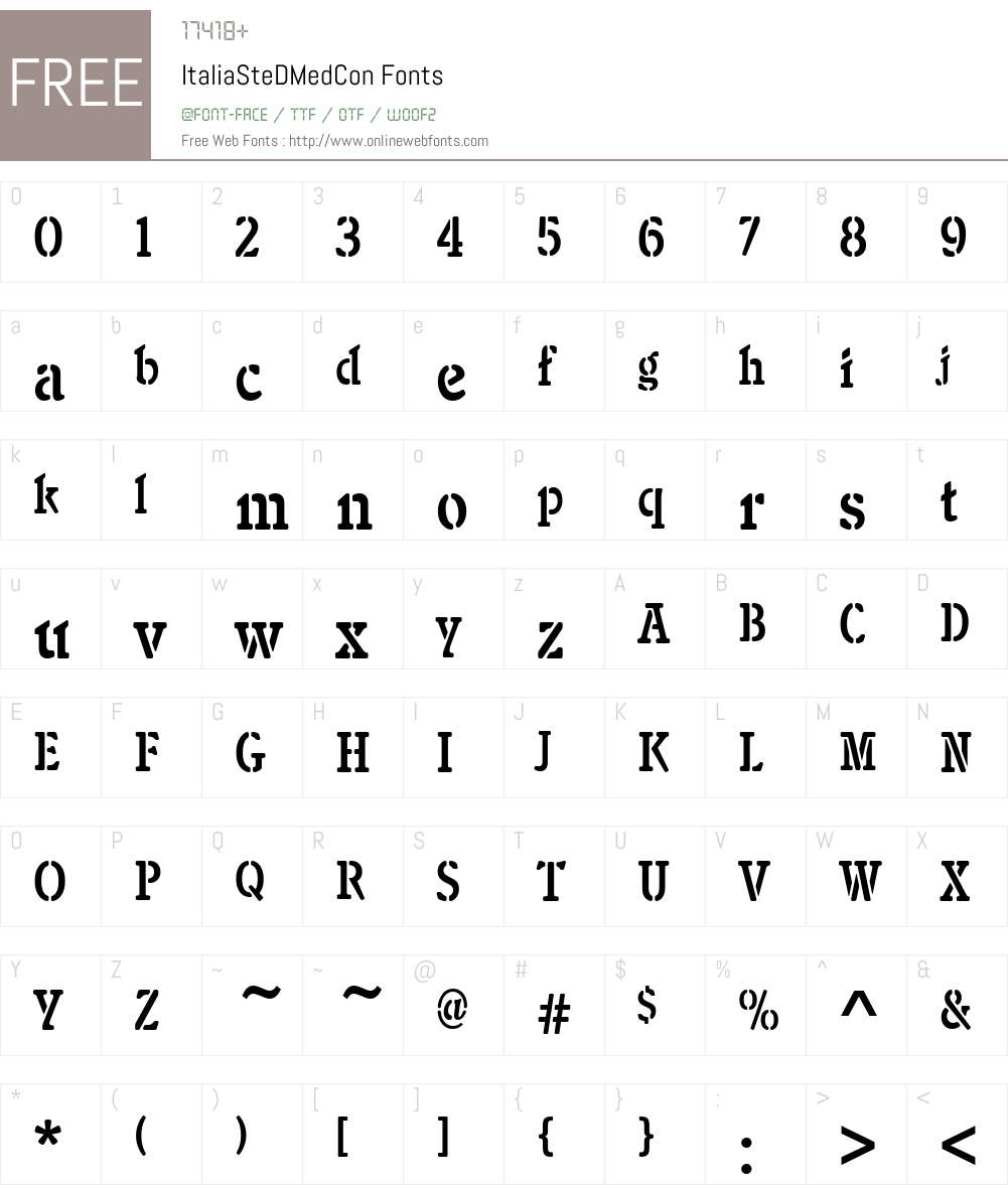ItaliaSteDMedCon Font Screenshots