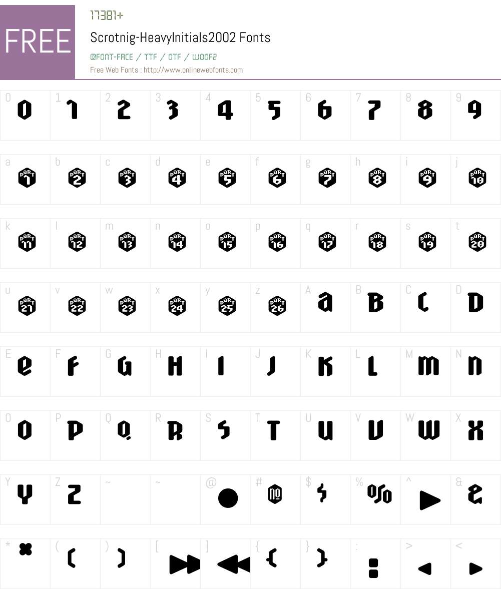Scrotnig Font Screenshots