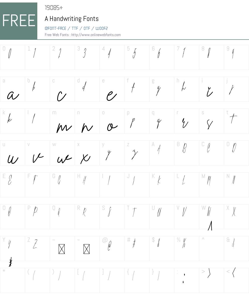 A Handwriting 1.001;Fontself Maker 3.5.4 Fonts Free Download ...
