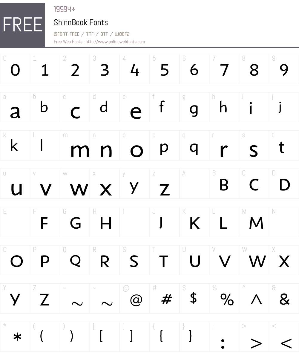 ShinnBook Font Screenshots