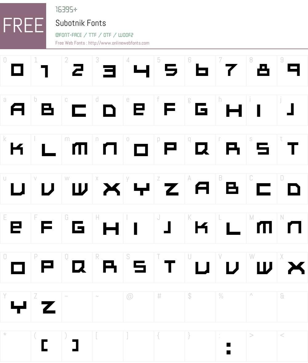 Subotnik Font Screenshots