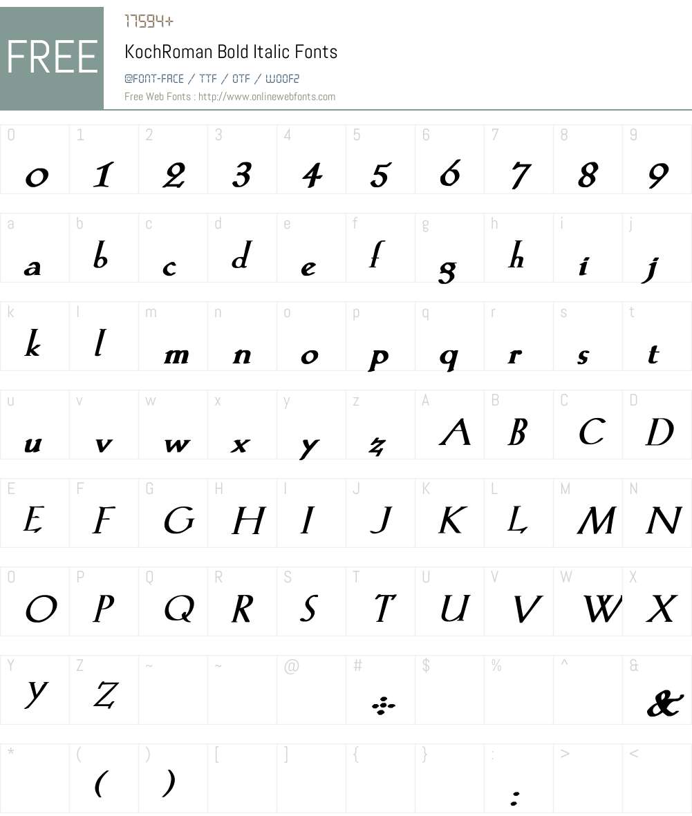 KochRoman Font Screenshots