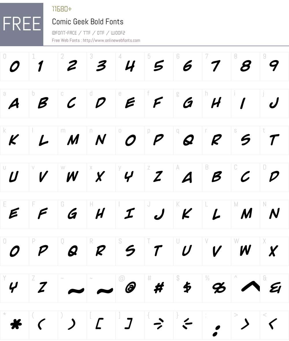 Comic Geek Font Screenshots