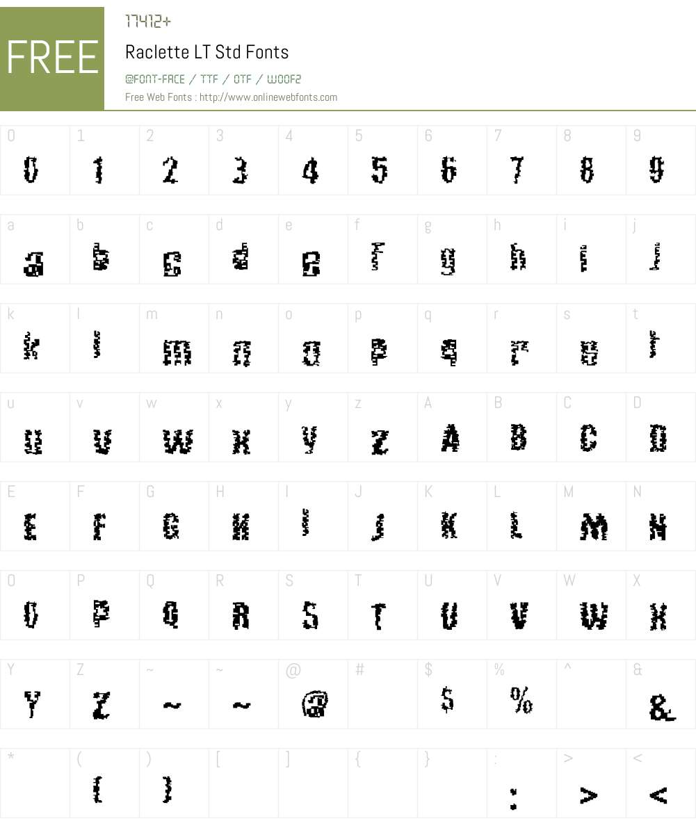 Raclette LT Std Font Screenshots
