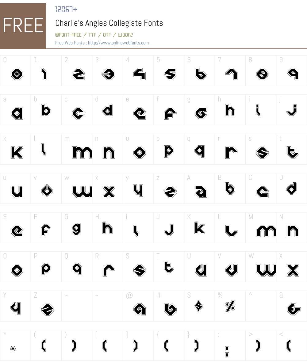 Charlie's Angles Collegiate Font Screenshots