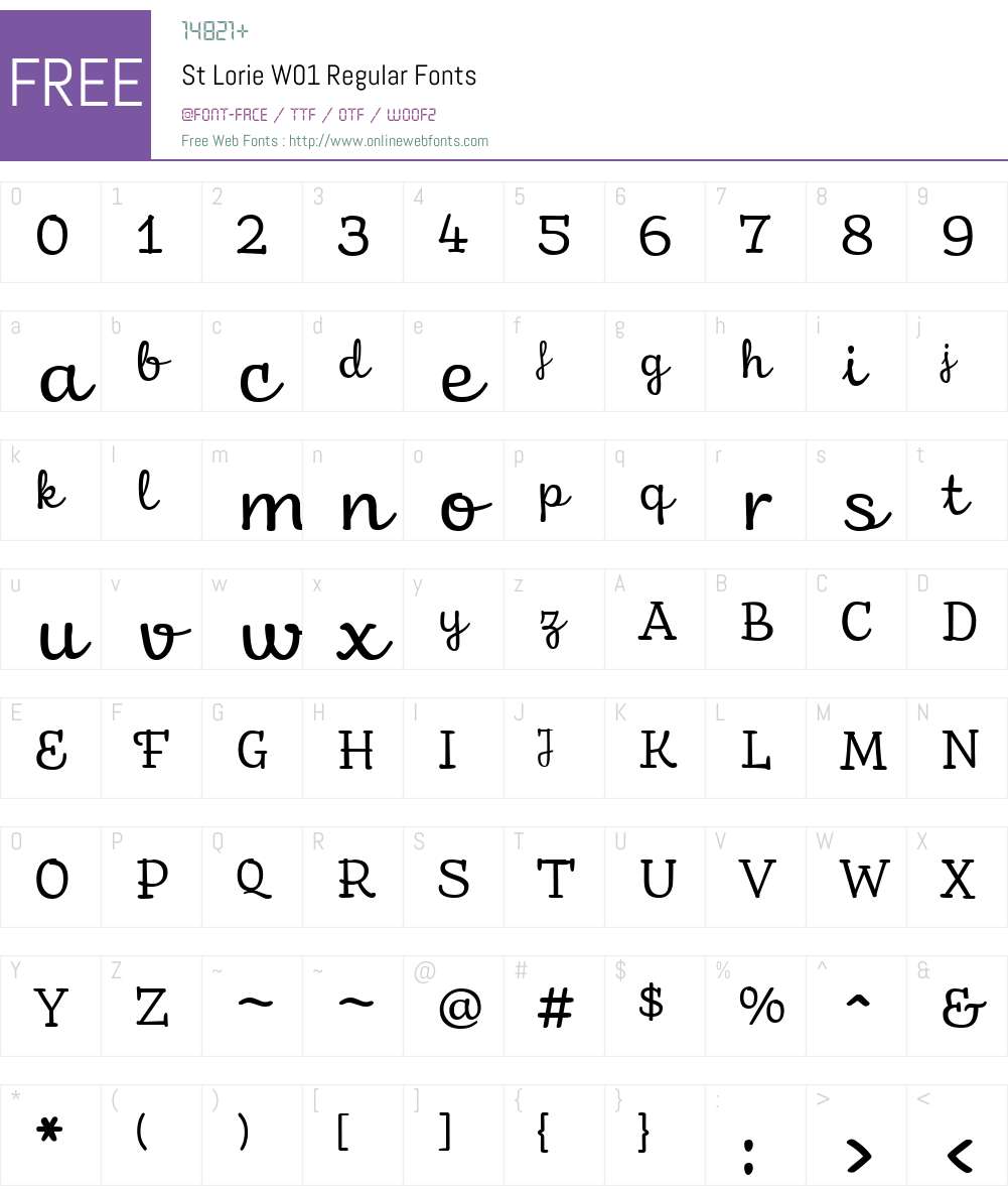 StLorieW01-Regular Font Screenshots