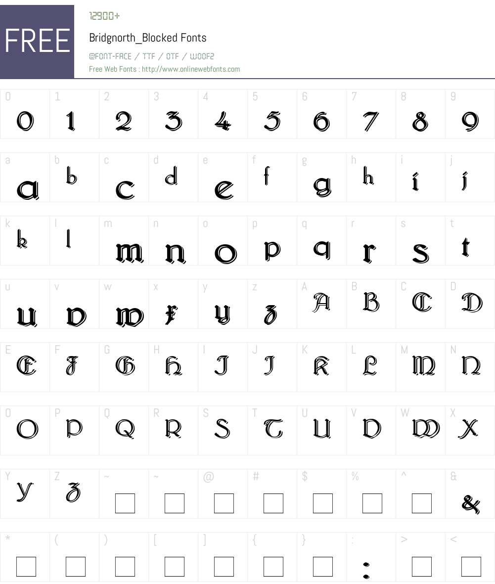 Bridgnorth_Blocked Font Screenshots