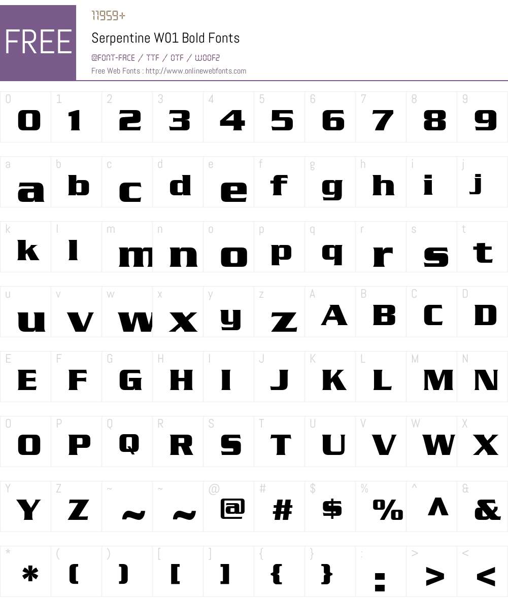 SerpentineW01-Bold Font Screenshots