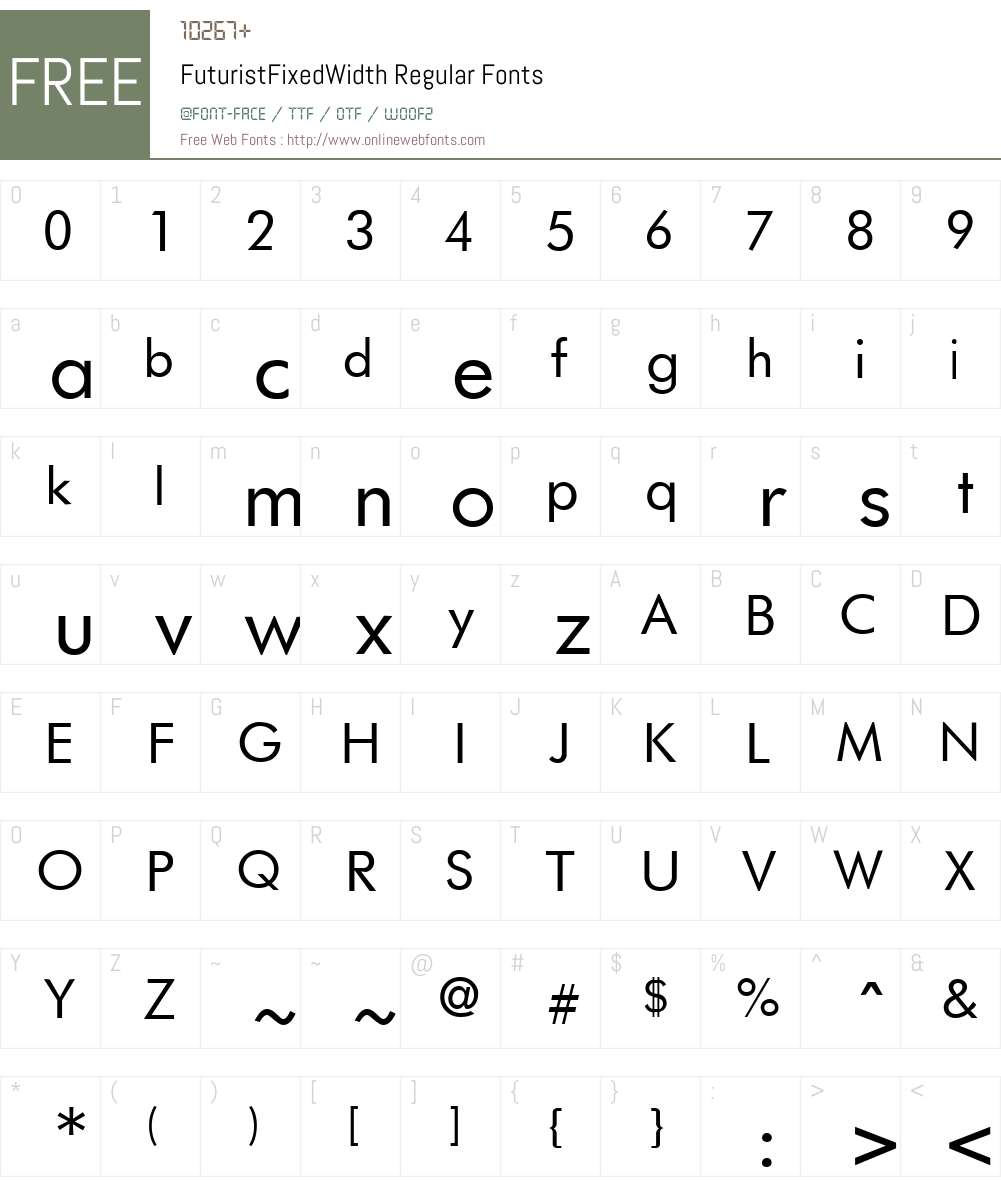 FuturistFixedWidth Font Screenshots