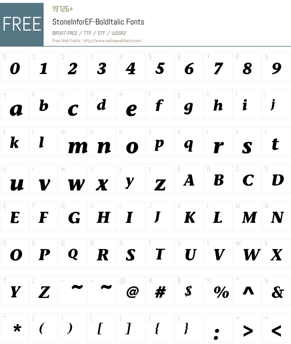 StoneInforEF Font Screenshots