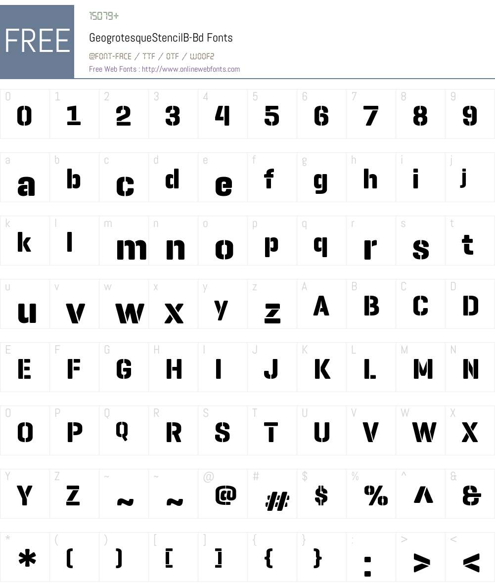 Geogrotesque Stencil B Bd Font Screenshots