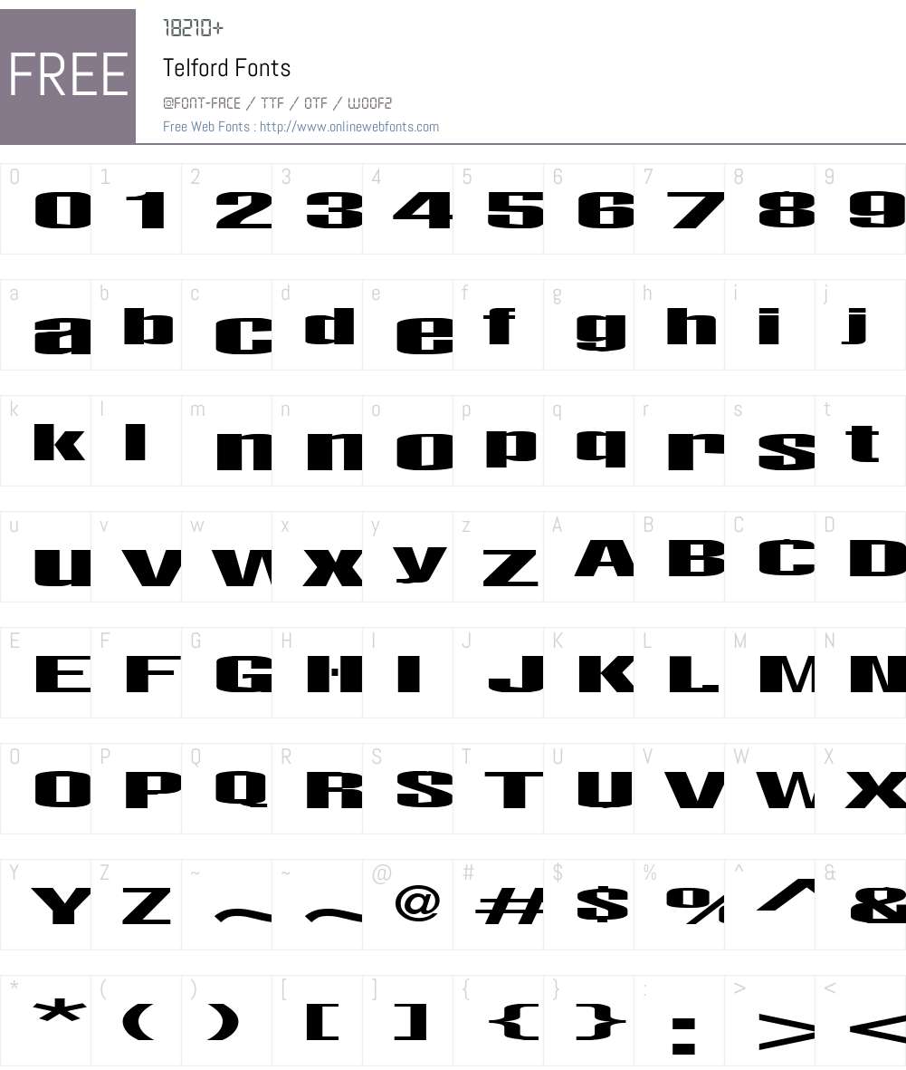 Telford Font Screenshots