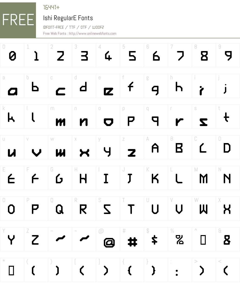 Ishi Font Screenshots