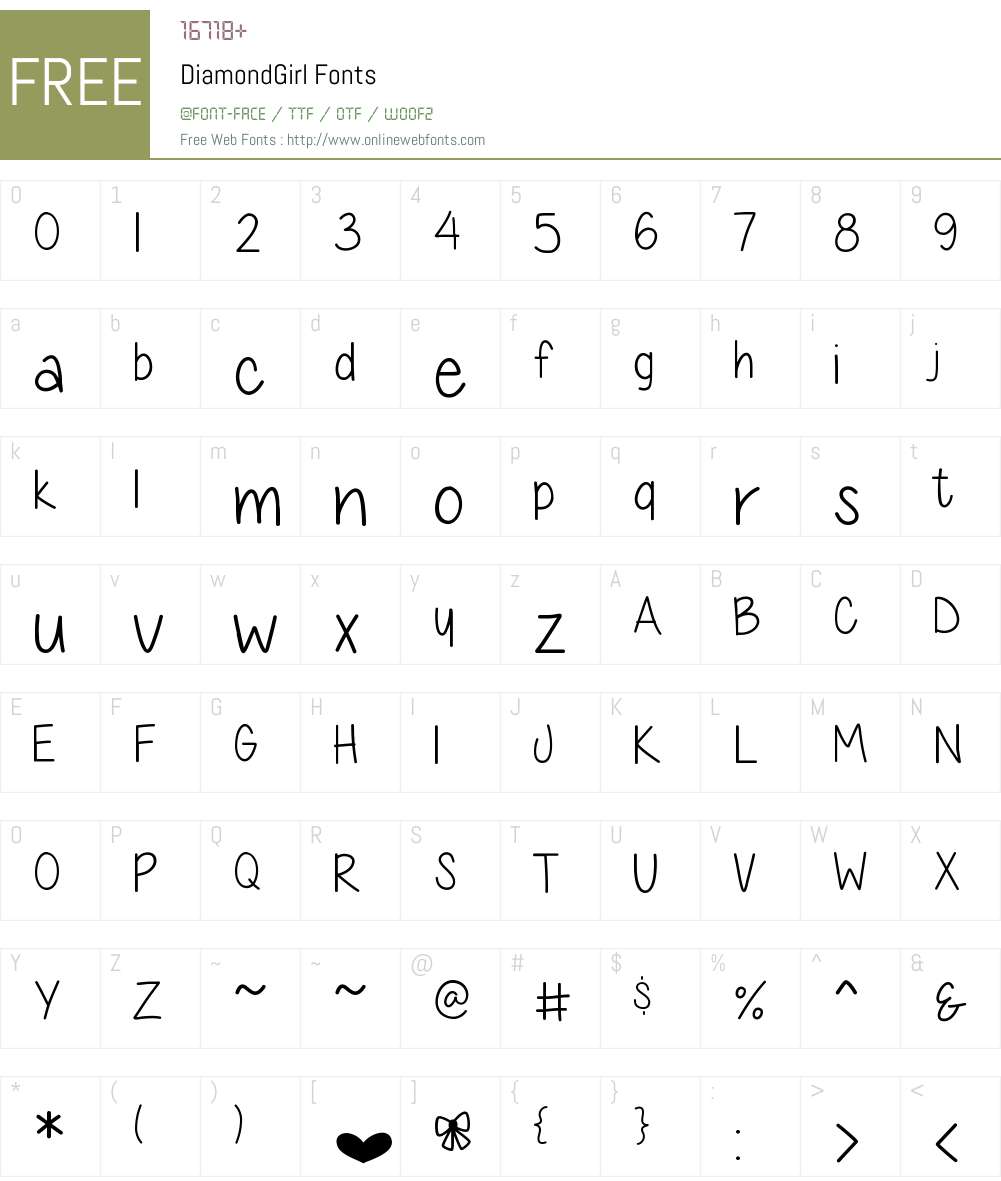 DiamondGirl Font Screenshots