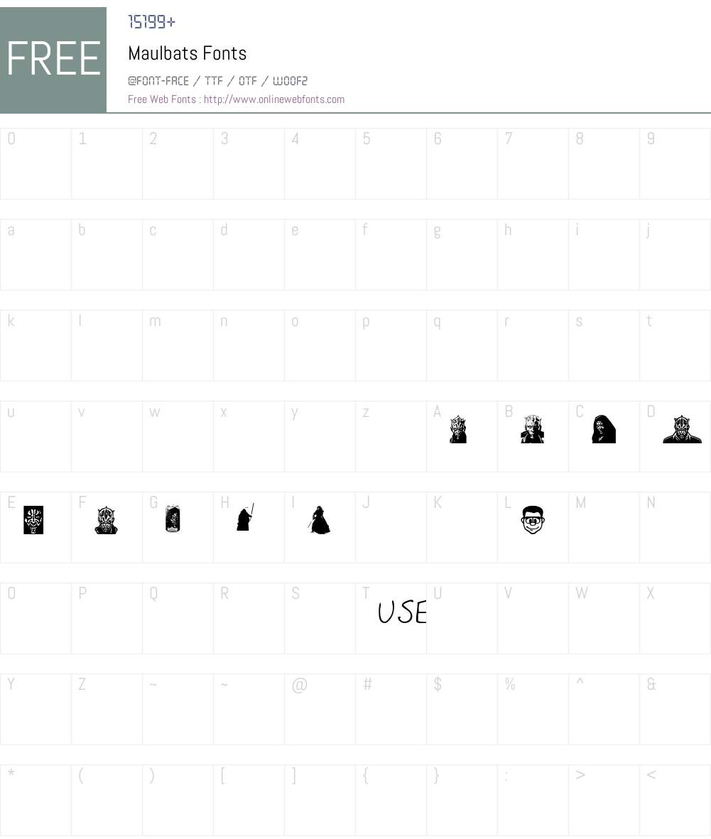 Maulbats Font Screenshots