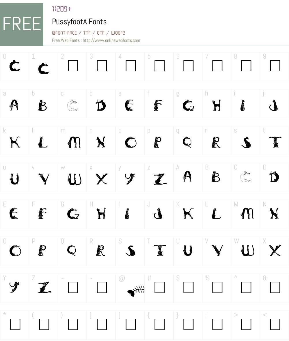 Pussyfoot Font Screenshots