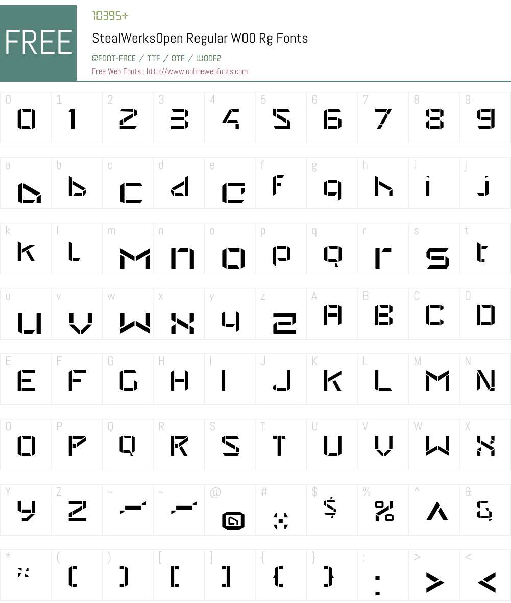 StealWerksOpenRegularW00-Rg Font Screenshots