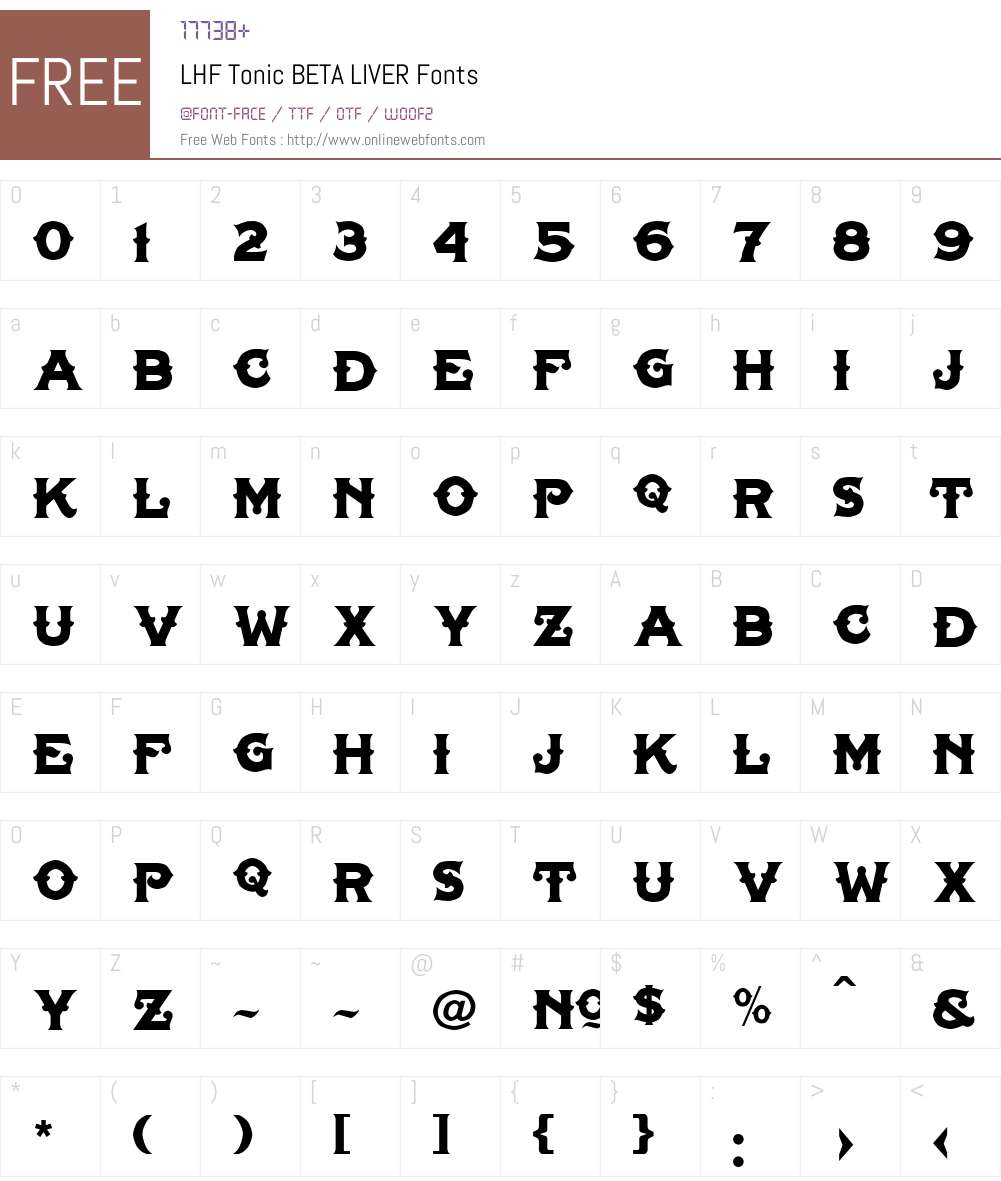 LHF Tonic BETA Font Screenshots