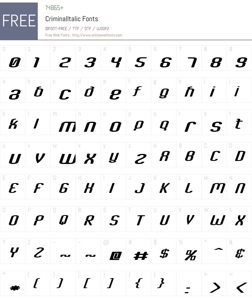 Criminal Font Screenshots