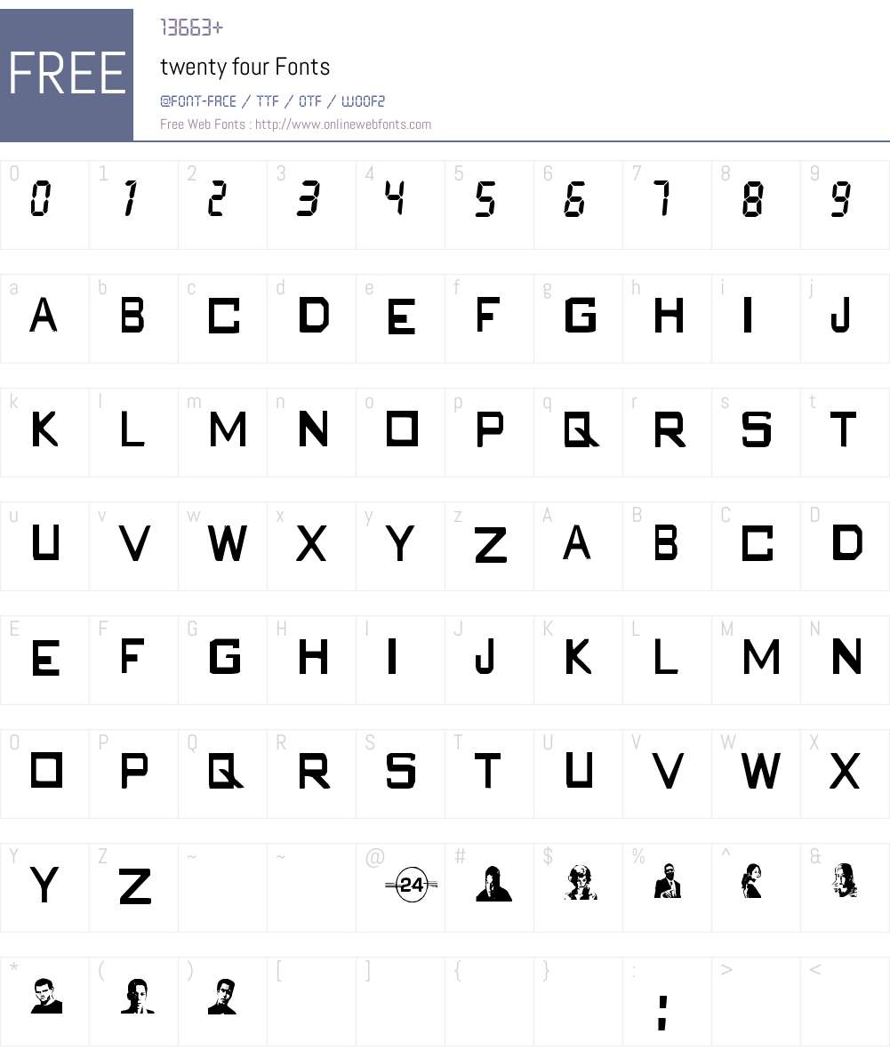 twenty four Font Screenshots