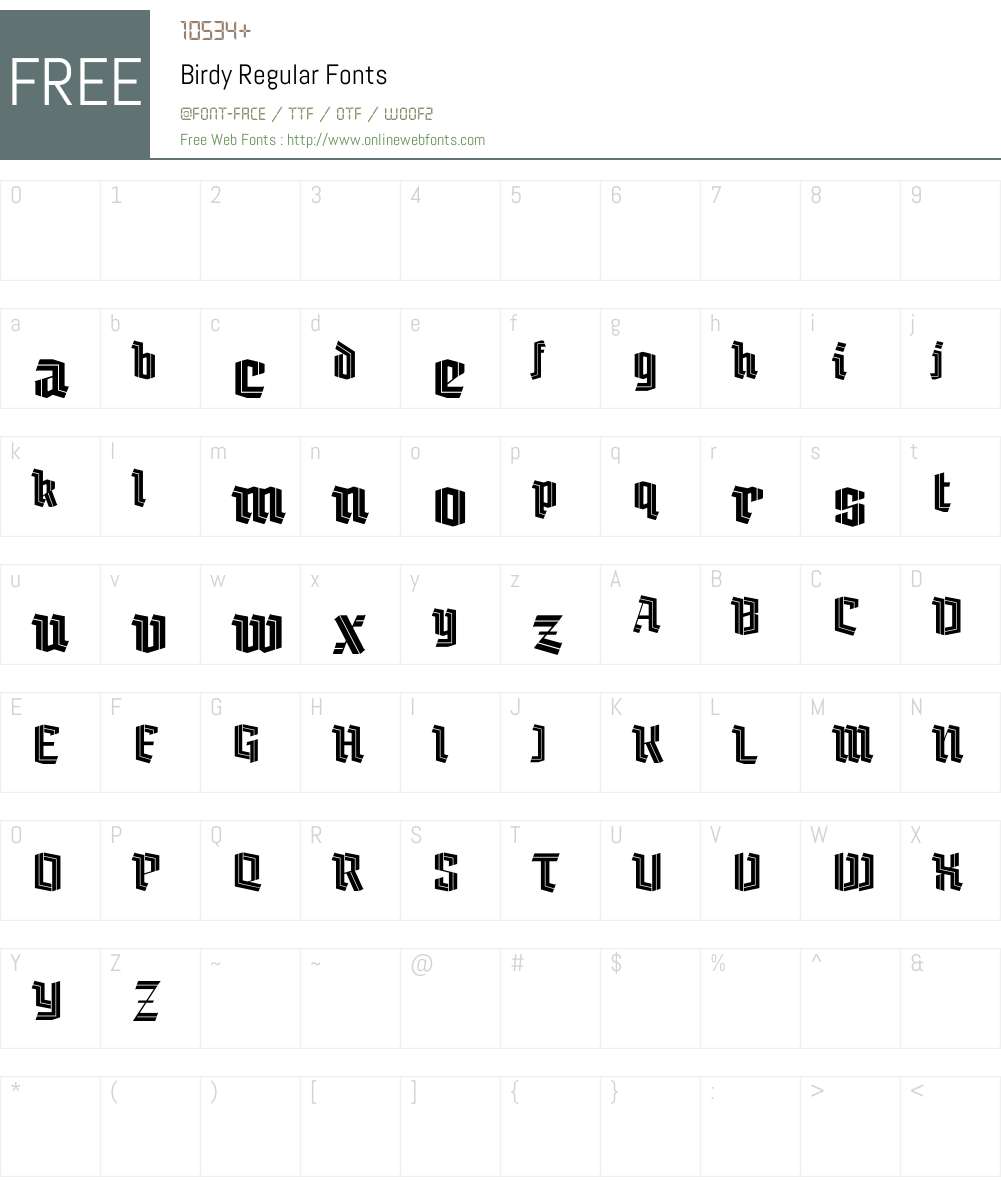 Birdy Font Screenshots