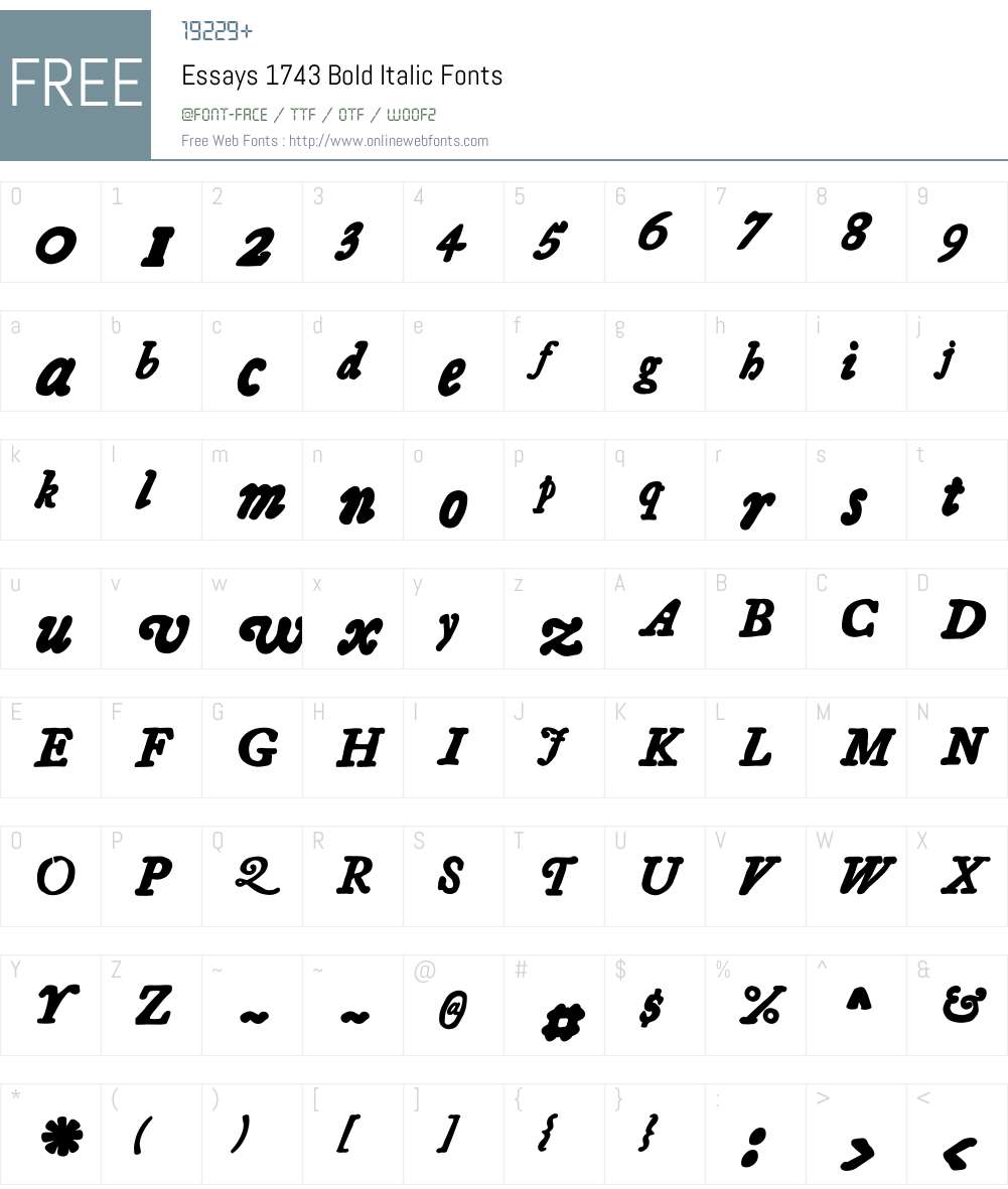 Essays1743 Font Screenshots