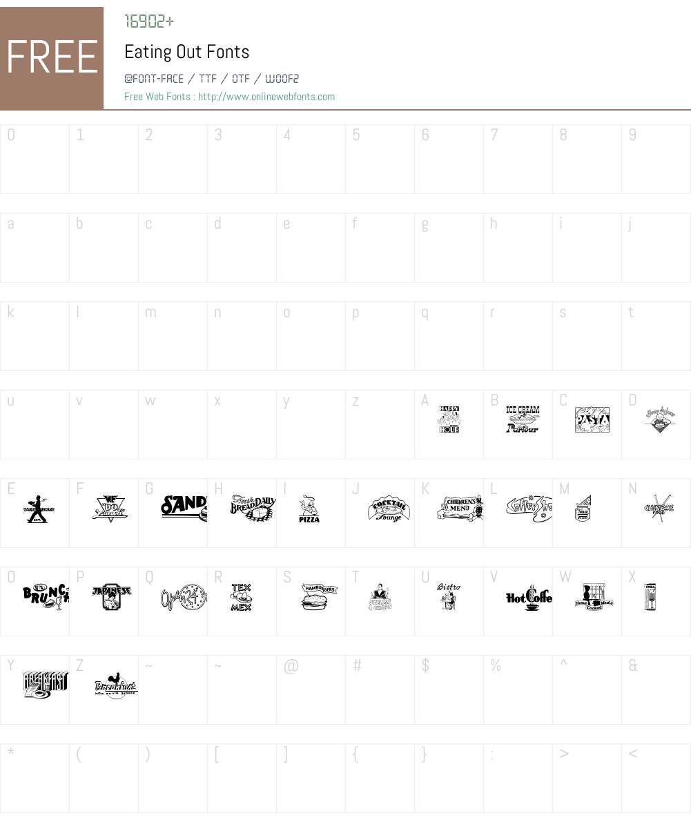 Eating Out Font Screenshots