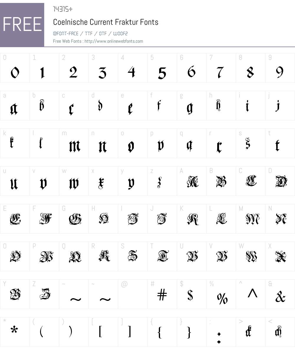 Coelnische Current Fraktur Font Screenshots