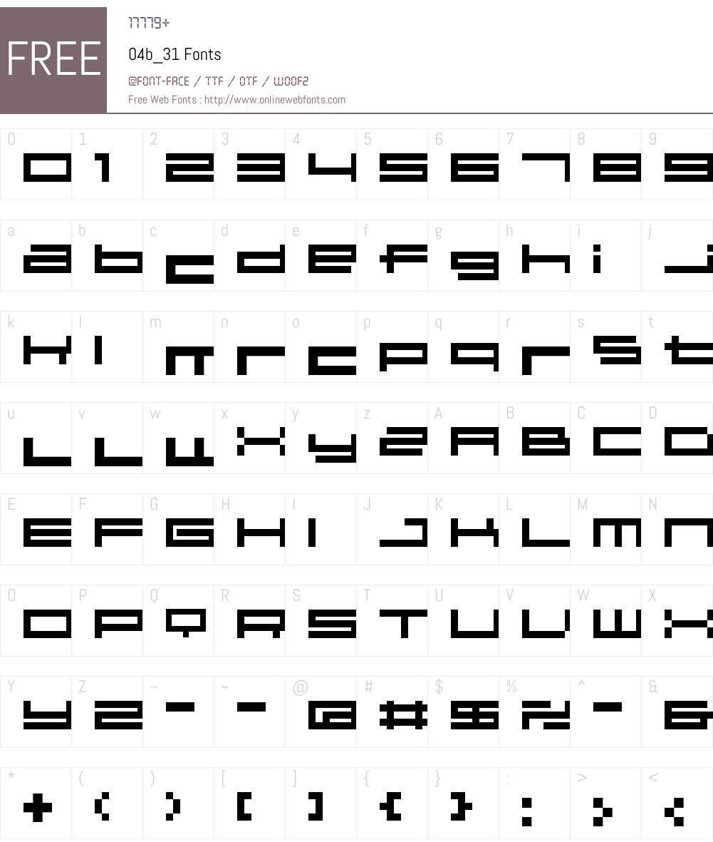 04b_31 Font Screenshots